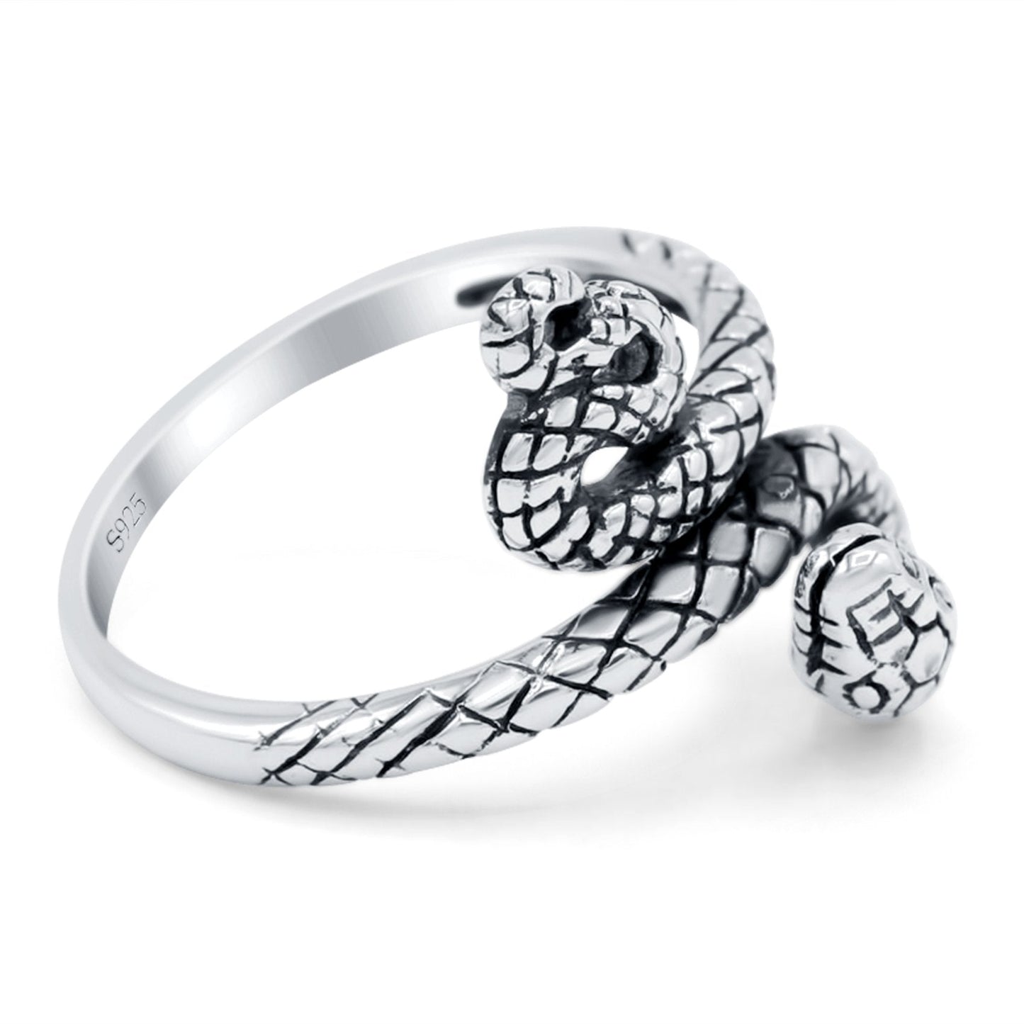 Snake Oxidized Band Thumb Ring (17mm)