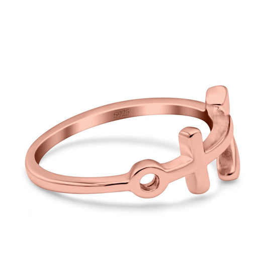 Anchor Band Rose Tone Thumb Ring (10mm)