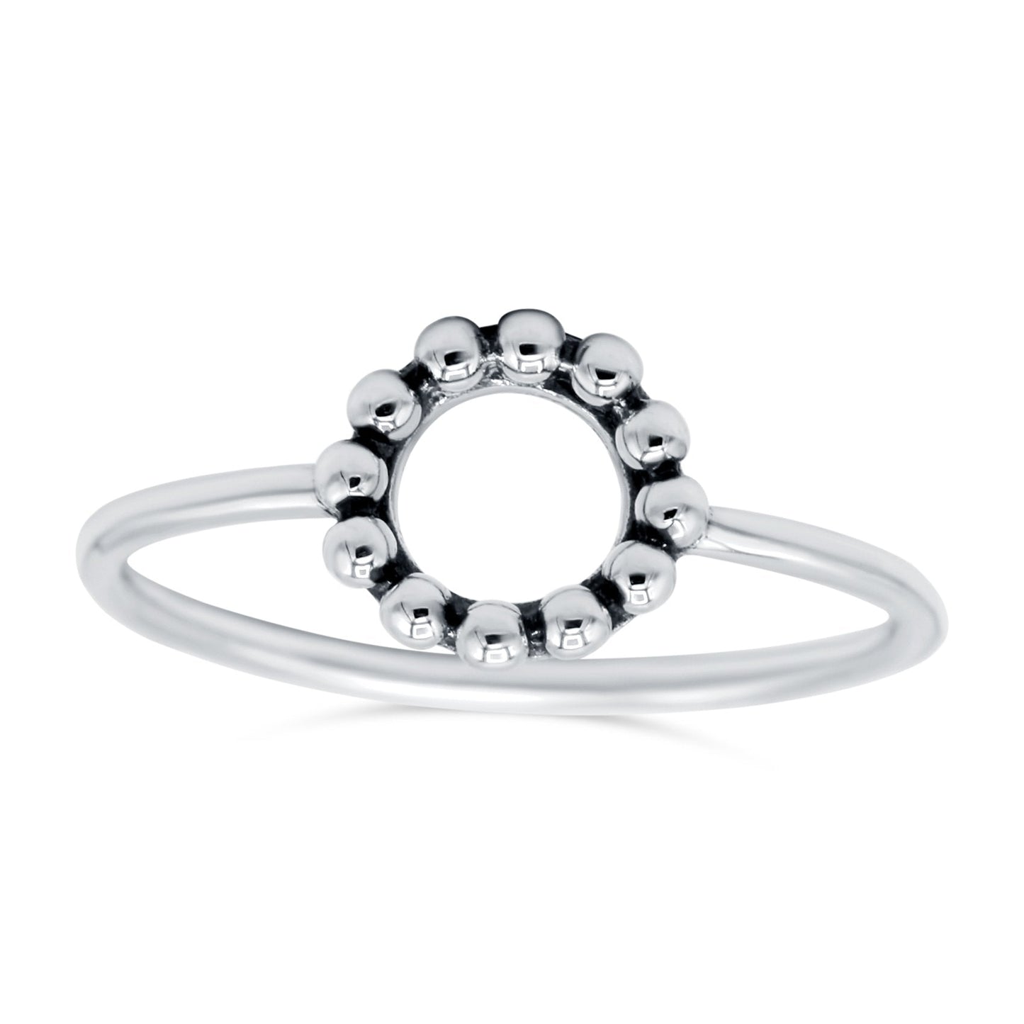 Circle Ring Oxidized Band (8mm)