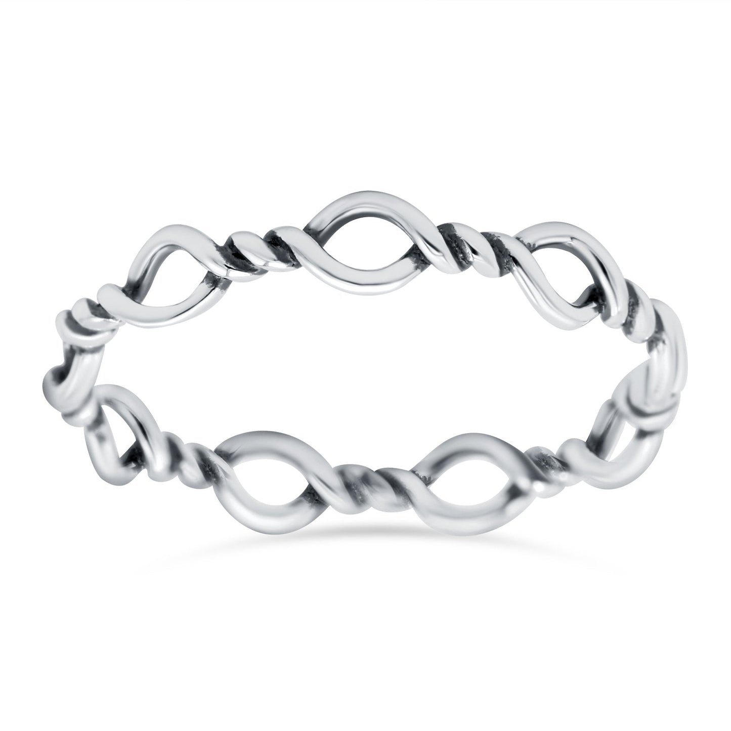 Rope Oxidized Band Thumb Ring (4mm)