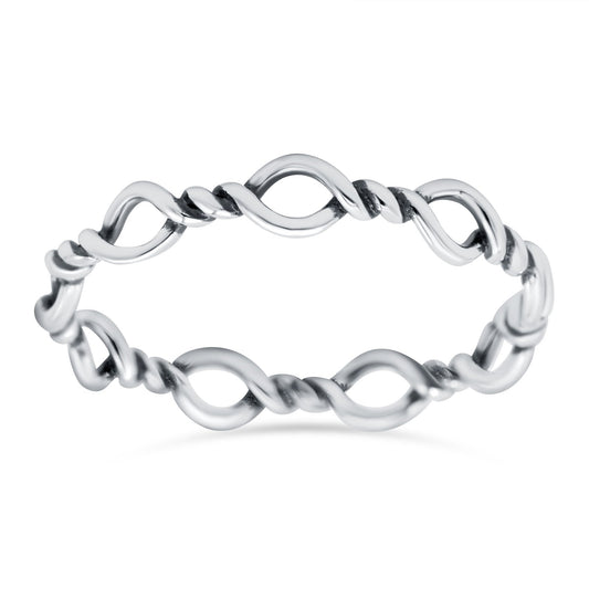 Rope Oxidized Band Thumb Ring (4mm)