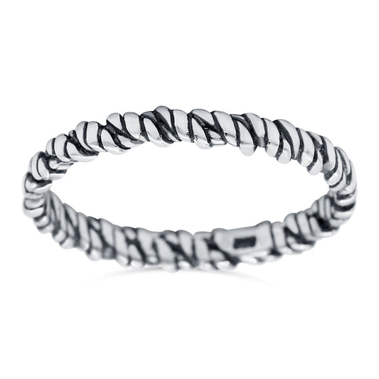 Thin Knot Oxidized Band Thumb Ring (2mm)