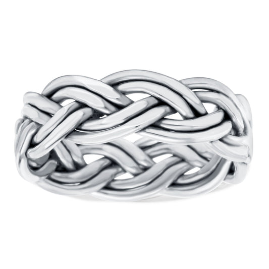 Braided Ring Oxidized Band (6mm)