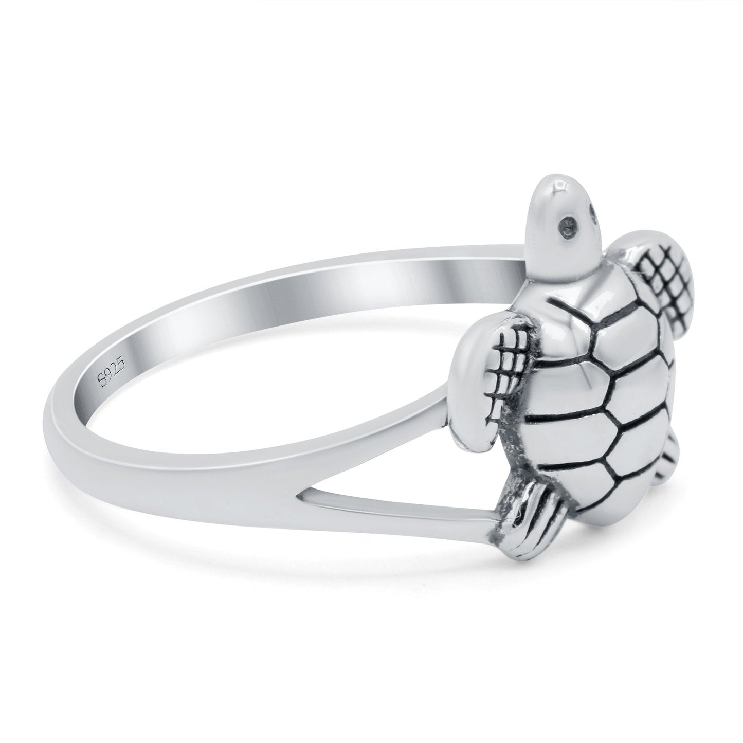 Turtle Oxidized Band Thumb Ring (11.5mm)