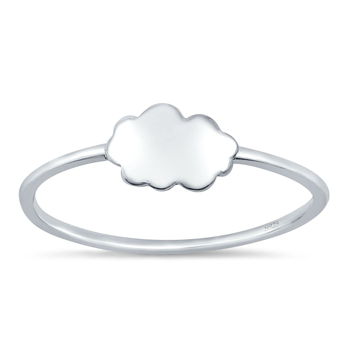 Simple Plain Petite Dainty Cloud Ring Band (6mm)