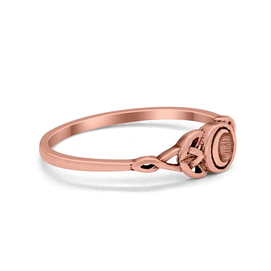 Petite Dainty Celtic Crescent Moon Band