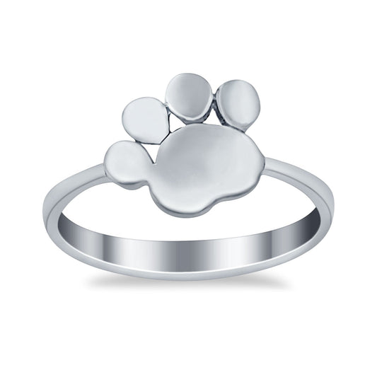 Dainty Paw Print Round Ring