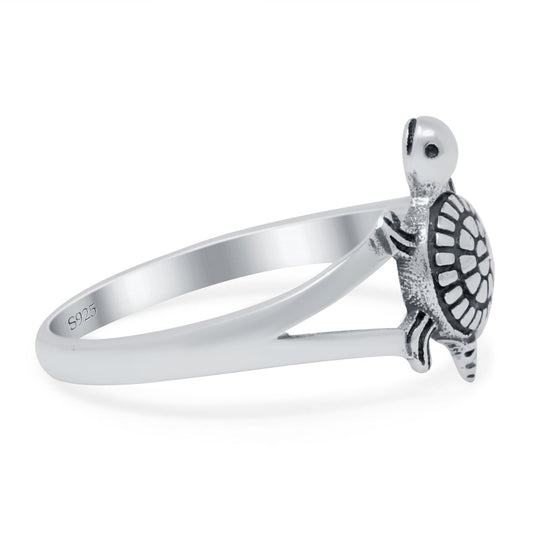 Turtle Band Oxidized Ring (12mm)