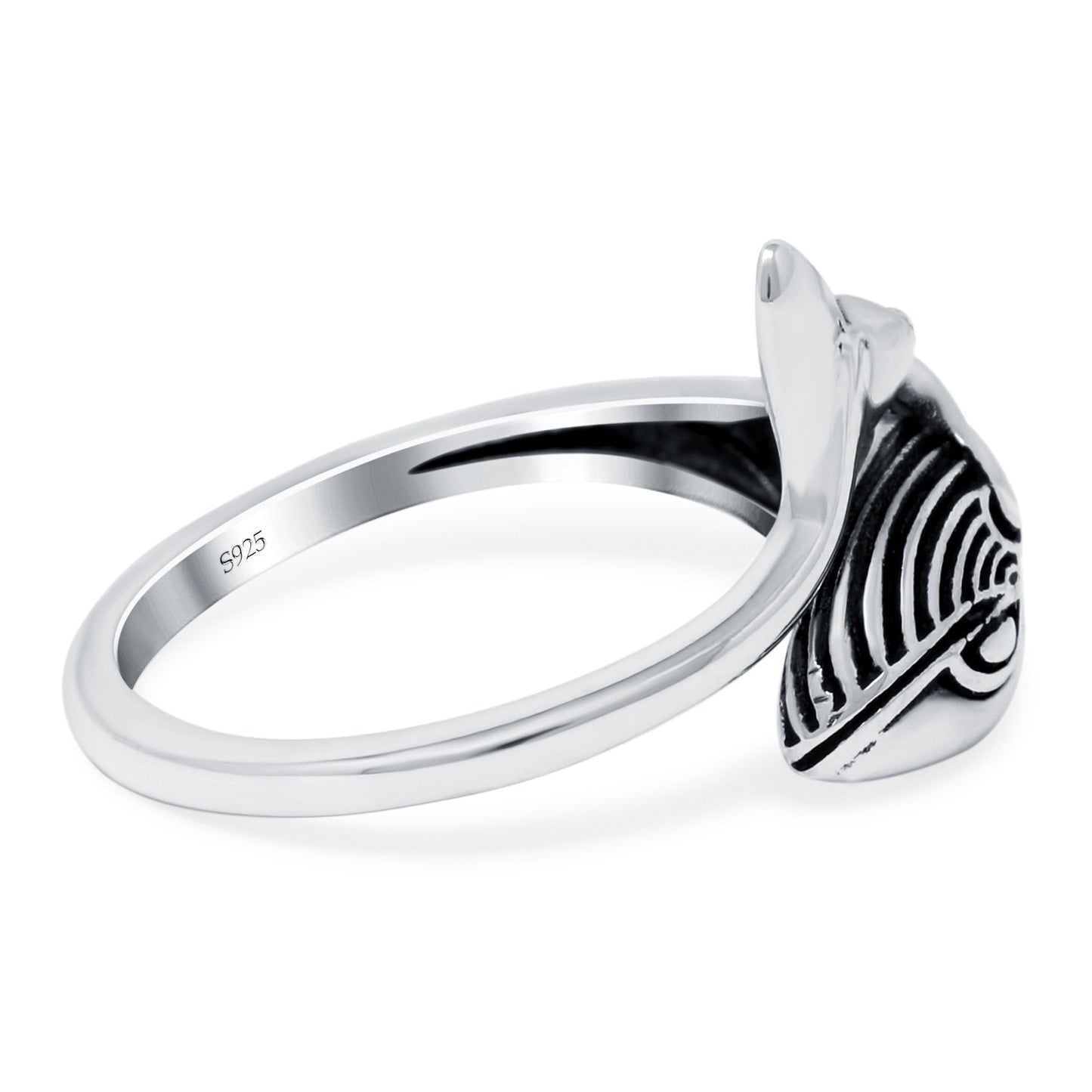 Whale Ring Oxidized Band (13mm)