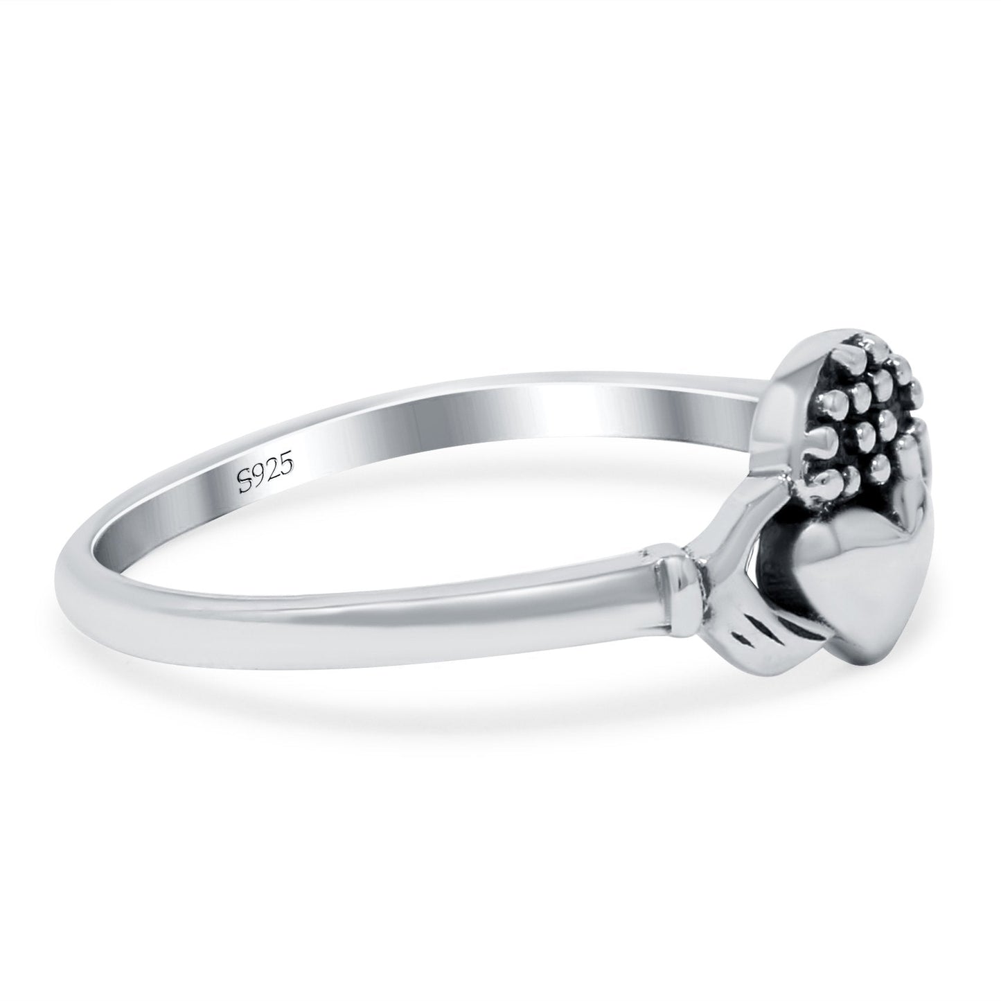 Claddagh Band Oxidized Thumb Ring (7mm)