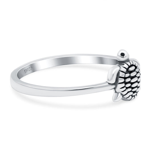 Turtle Band Oxidized Thumb Ring (8mm)