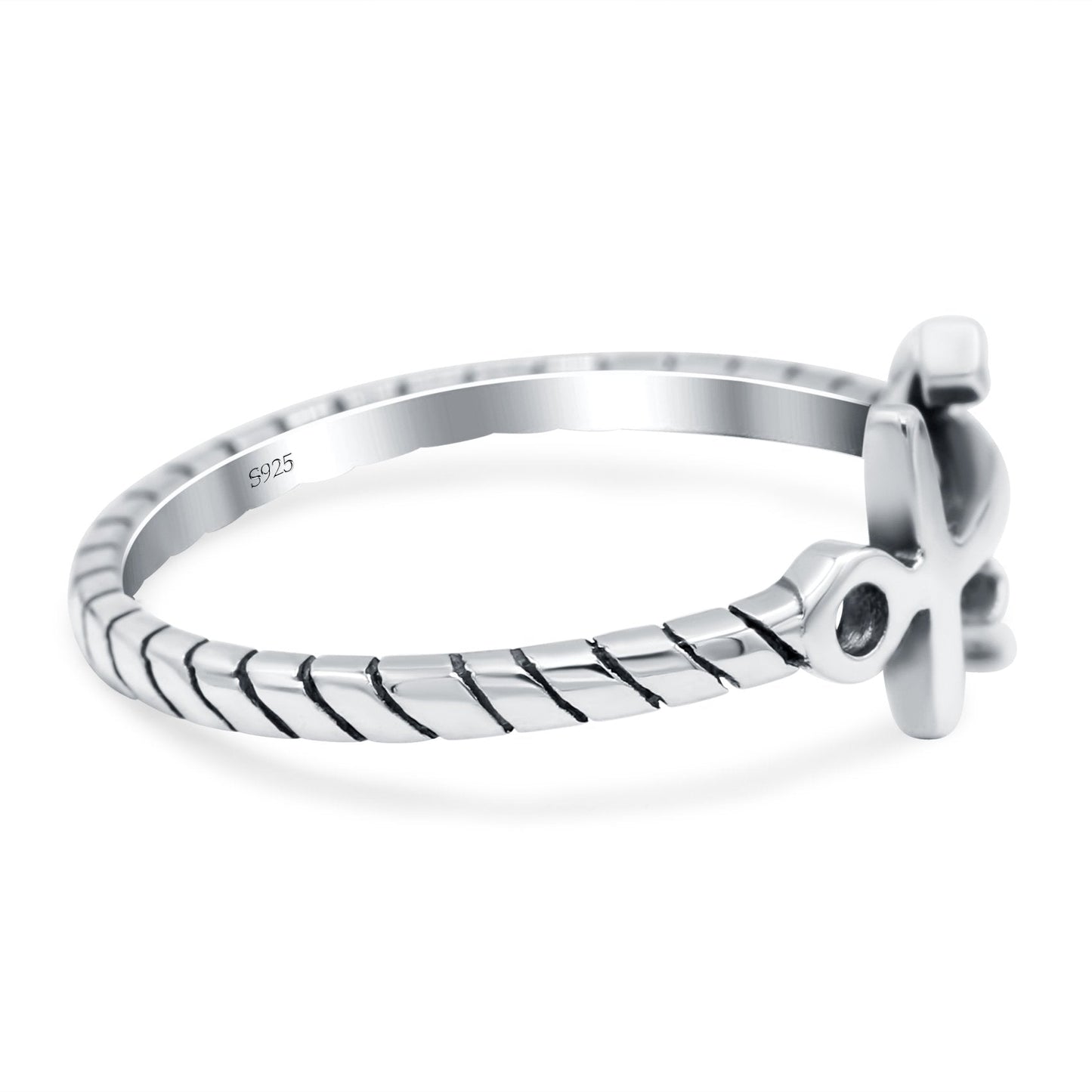 Anchor Band Oxidized Thumb Ring (8mm)