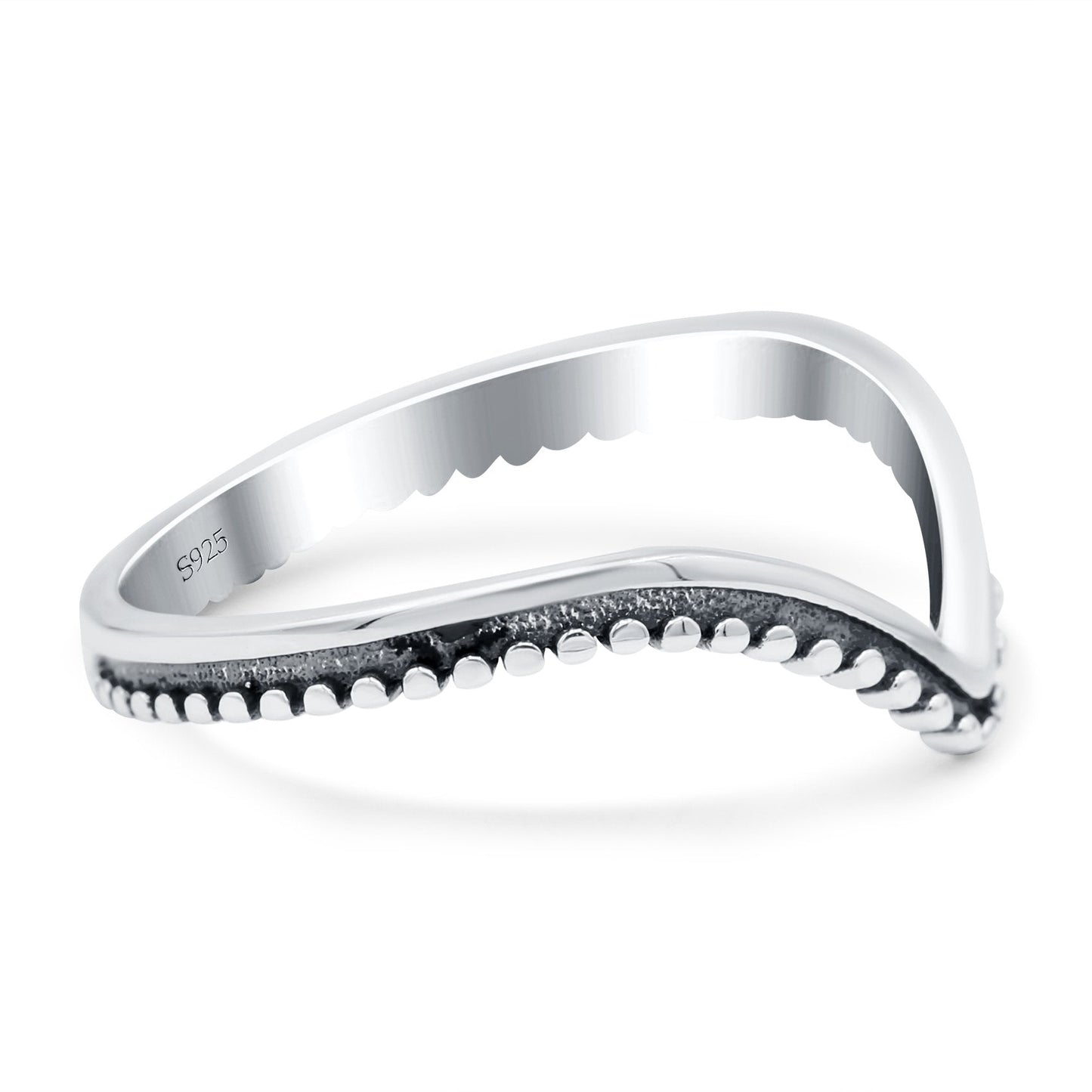 V Shaped Band Oxidized Thumb Ring (8mm)