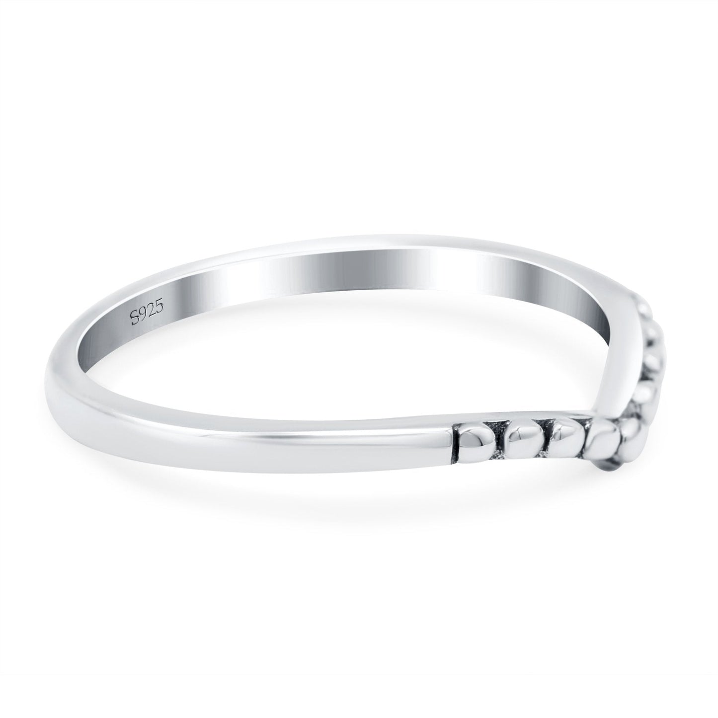 V Dot Band Oxidized Thumb Ring (7mm)