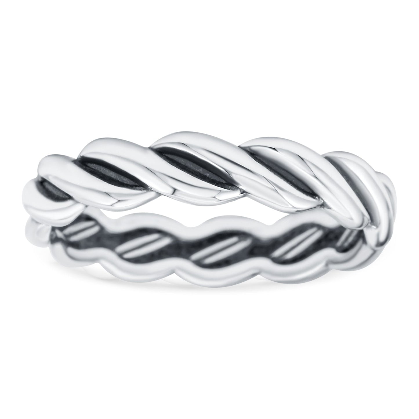 Rope Oxidized Band Thumb Ring (4mm)