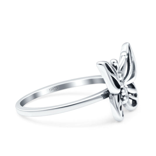 Butterfly Oxidized Band Thumb Ring (11.7mm)