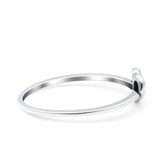 Heart Band Oxidized Ring  (5mm)