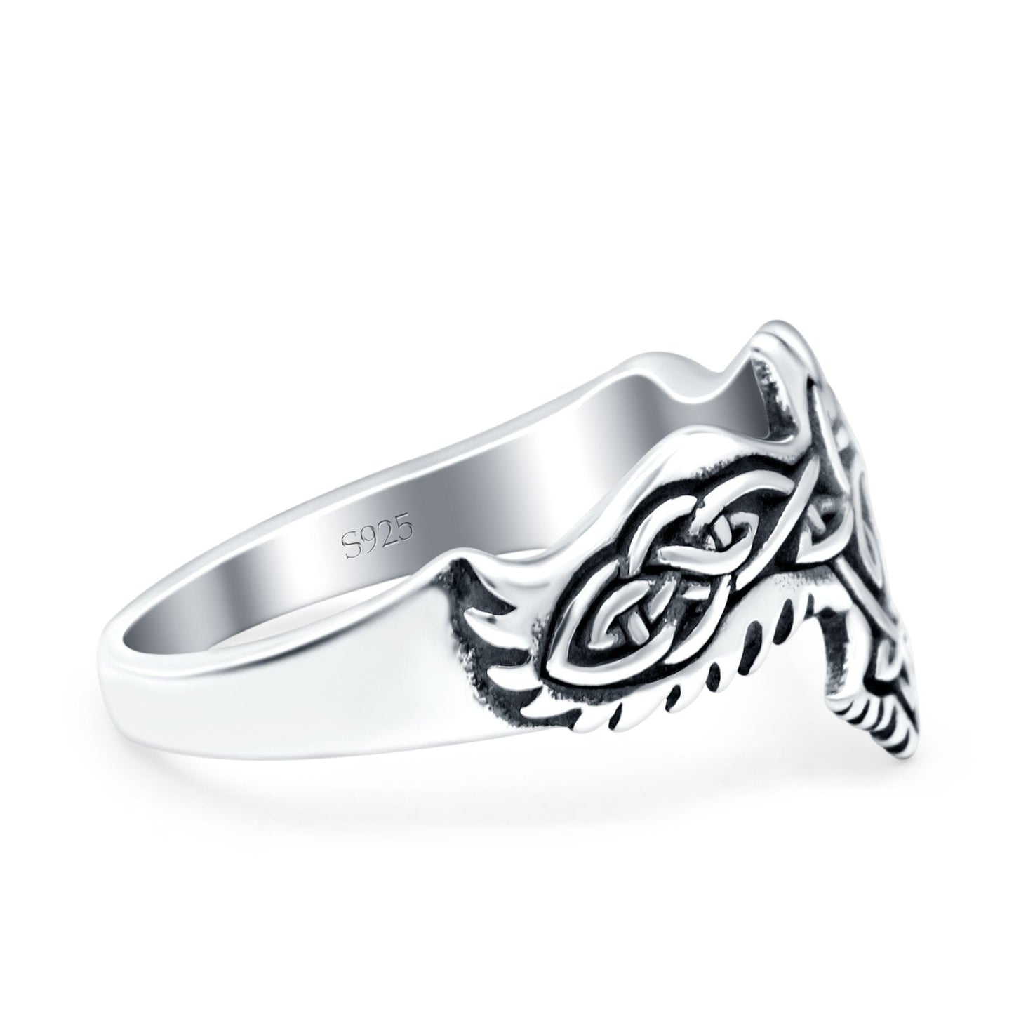 Celtic Oxidized Band Thumb Ring (11mm)