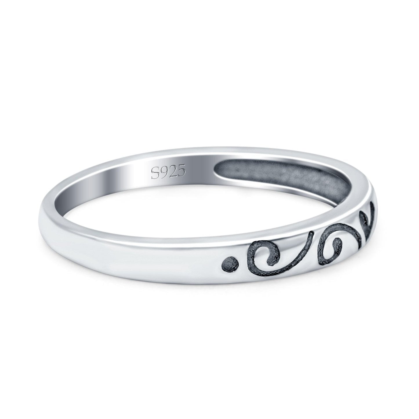 Heart Band Oxidized Ring (3mm)