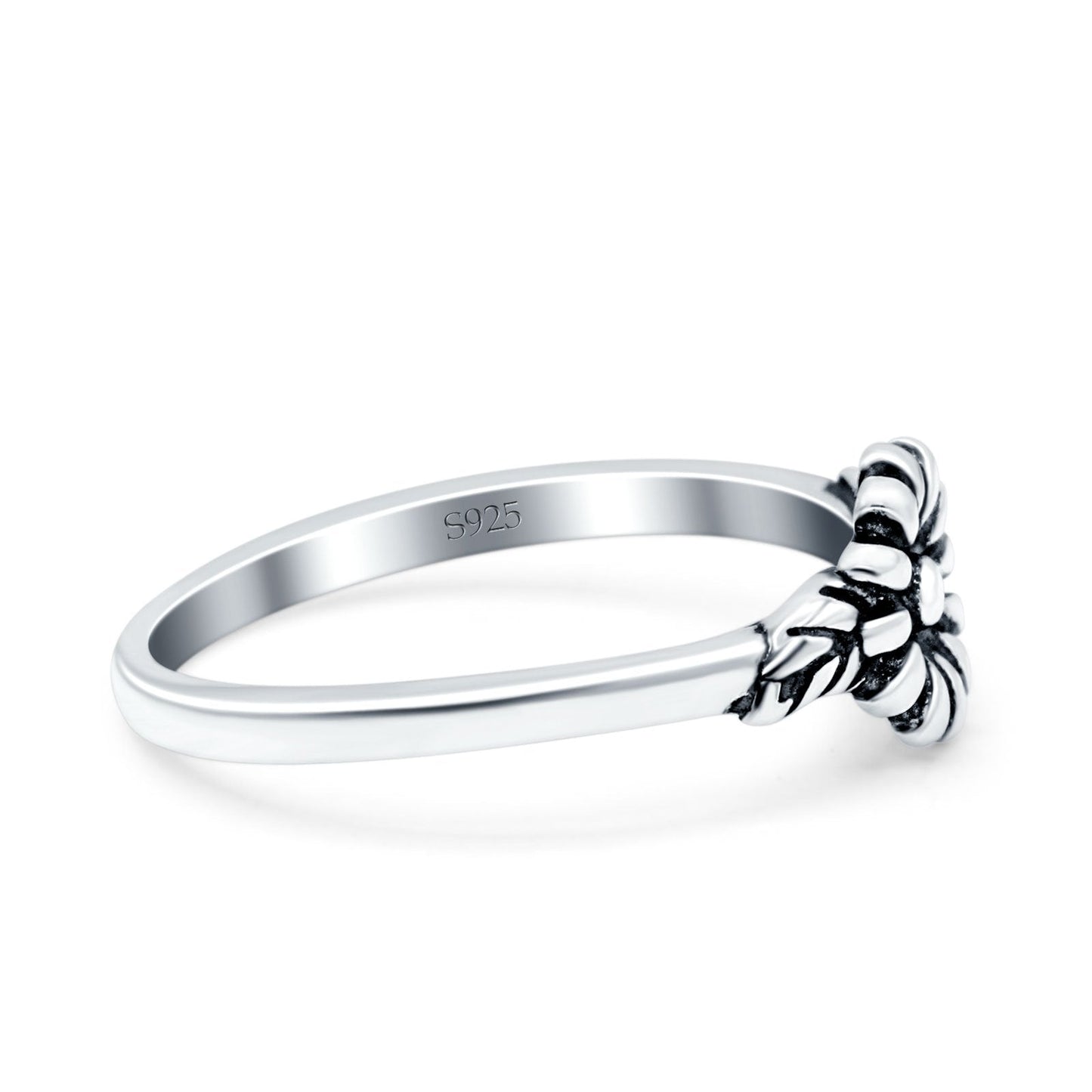 Daisy Band Oxidized Ring (7mm)