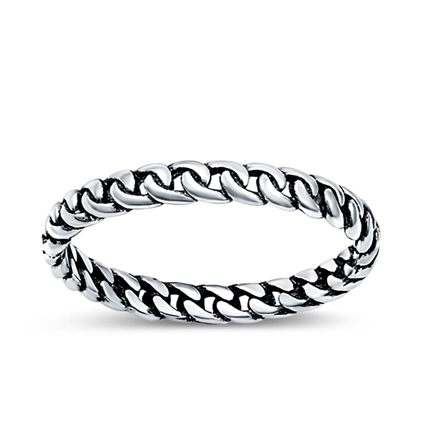 Chain Oxidized Band Thumb Ring (2.5mm)