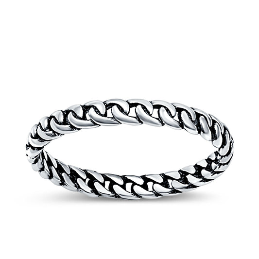 Chain Oxidized Band Thumb Ring (2.5mm)