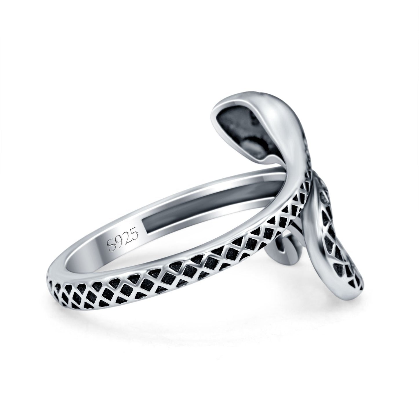 Snake Oxidized Band Thumb Ring (18mm)