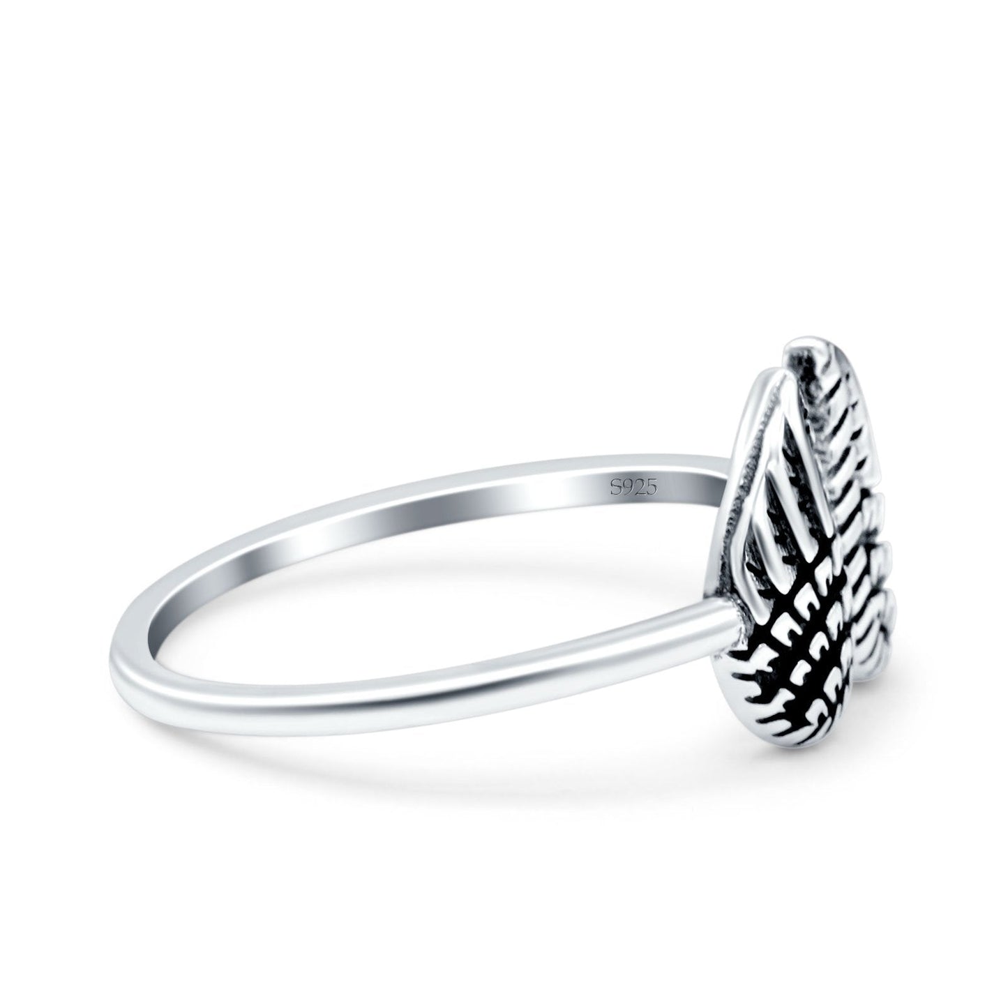 Wings Oxidized Band Thumb Ring (9.4mm)