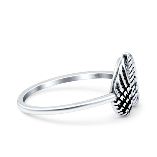 Wings Oxidized Band Thumb Ring (9.4mm)