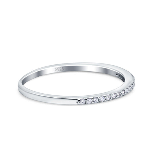 Half Eternity Wedding Band Simulated Cubic Zirconia