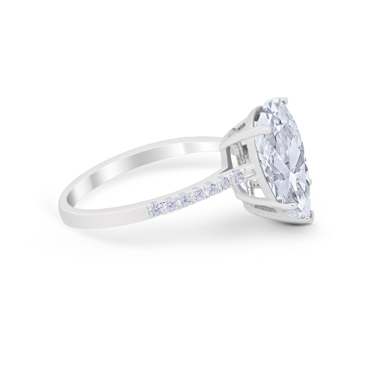 Teardrop Engagement Ring Simulated Cubic Zirconia