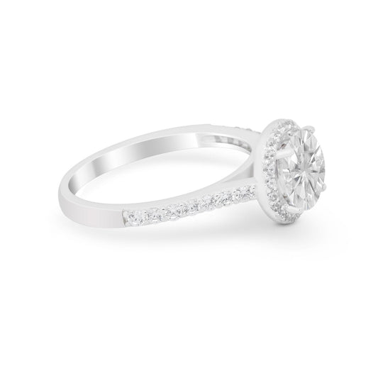 Accent Dazzling Wedding Ring Round Simulated Cubic Zirconia