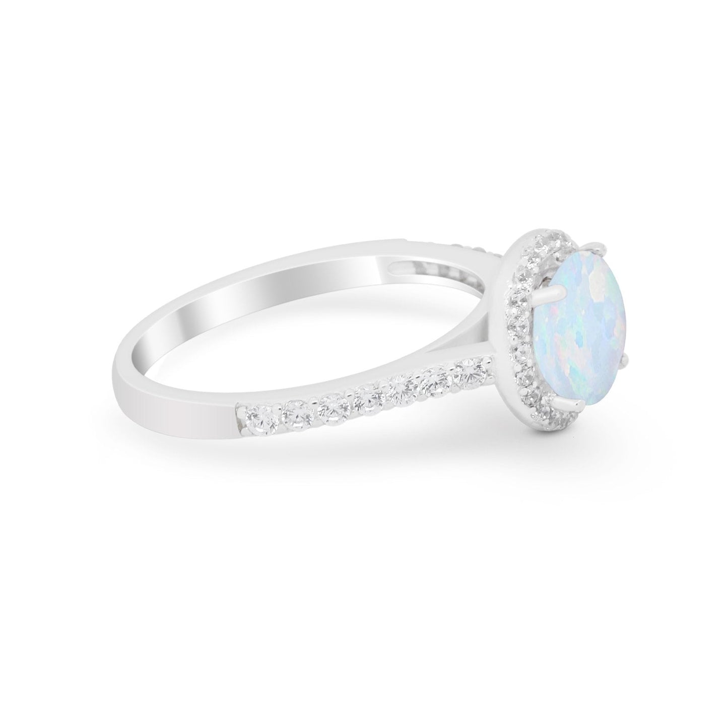 Accent Dazzling Wedding Ring Lab Created White Opal