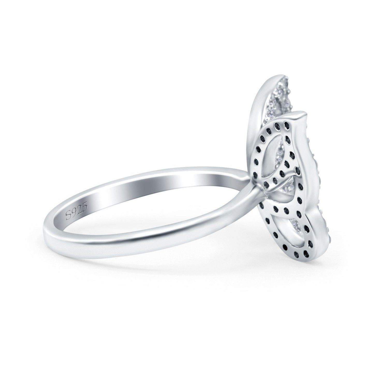 Butterfly Ring Simulated Cubic Zirconia Wedding Band