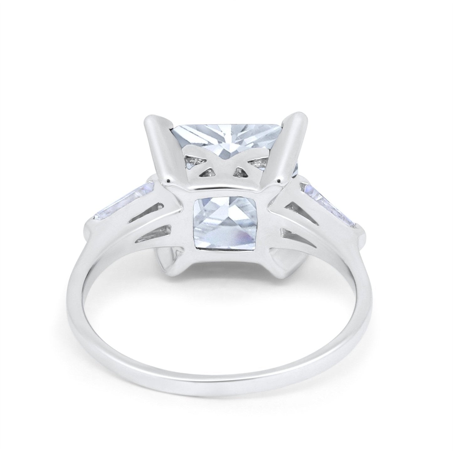 Princess Cut Baguette Simulated CZ Wedding Ring