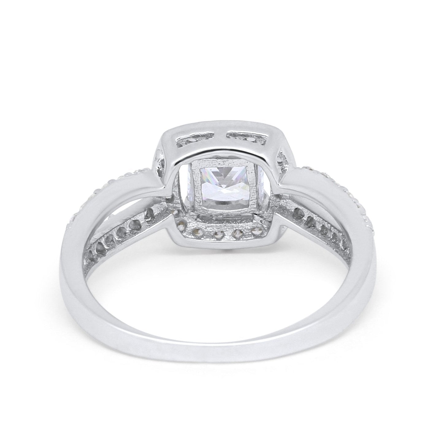 Dazzling Split Shank Engagement Ring Simulated CZ