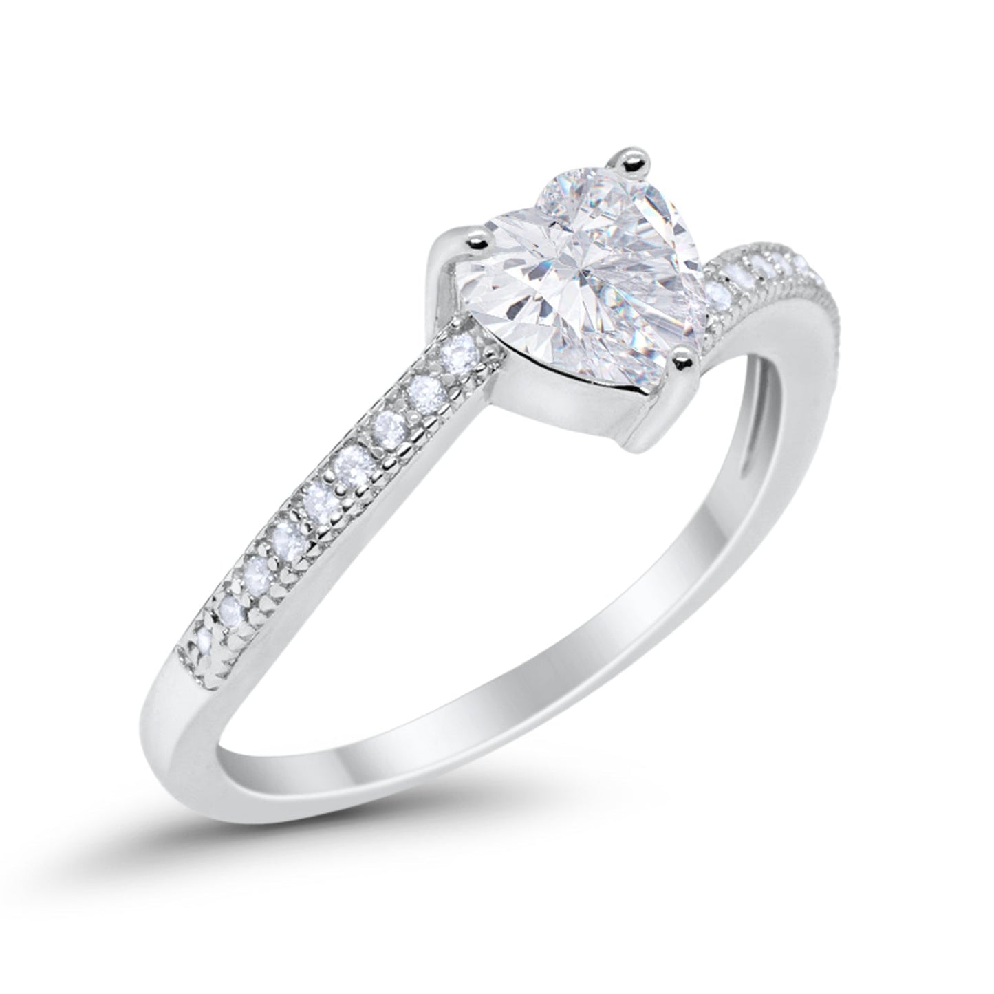 Heart Promise Wedding Ring Simulated Cubic Zirconia