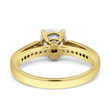 Round Milgrain CZ Gold Ring