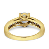 Round Princess Cut Gold Ring