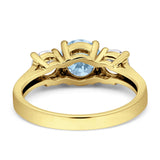 Round Three Stone Gold Ring