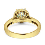 Round Floral Art Deco Gold Ring