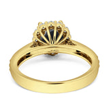 Round Floral Art Deco Gold Ring