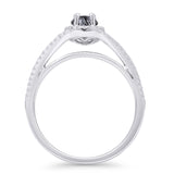 Oval Halo Split Shank Diamond Ring