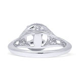 14K White Gold 0.24ct Round Halo Filigree Semi Mount Diamond Ring