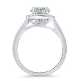 Round Halo Split Shank Diamond Ring