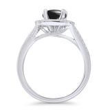 Round Halo Split Shank Diamond Ring