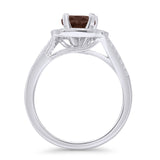 Round Halo Split Shank Diamond Ring