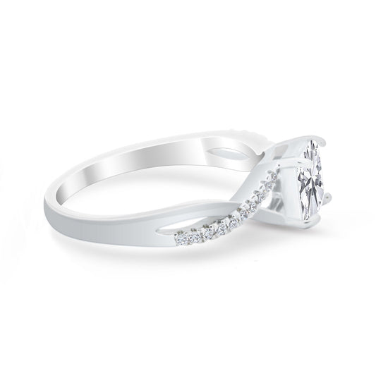 Infinity Shank Princess Cut CZ Engagement Ring