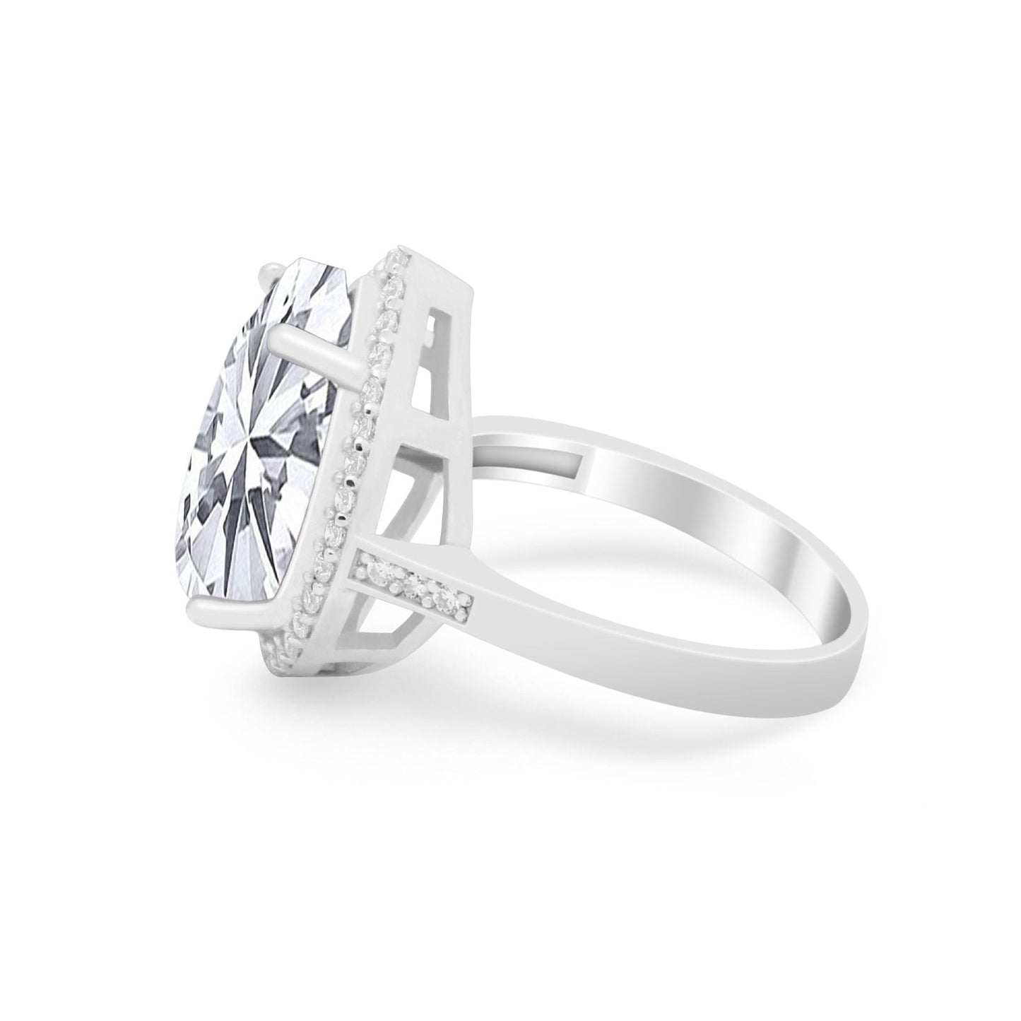 Teardrop Cocktail CZ Engagement Ring