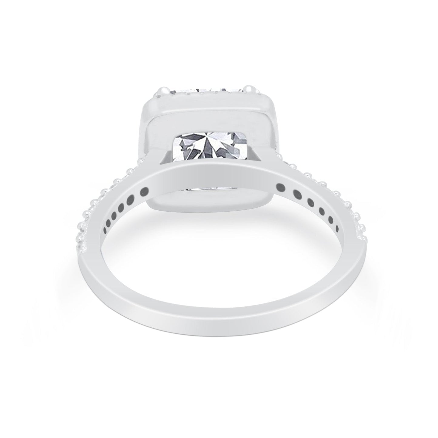 Halo Princess Cut Wedding Ring Simulated Cubic Zirconia